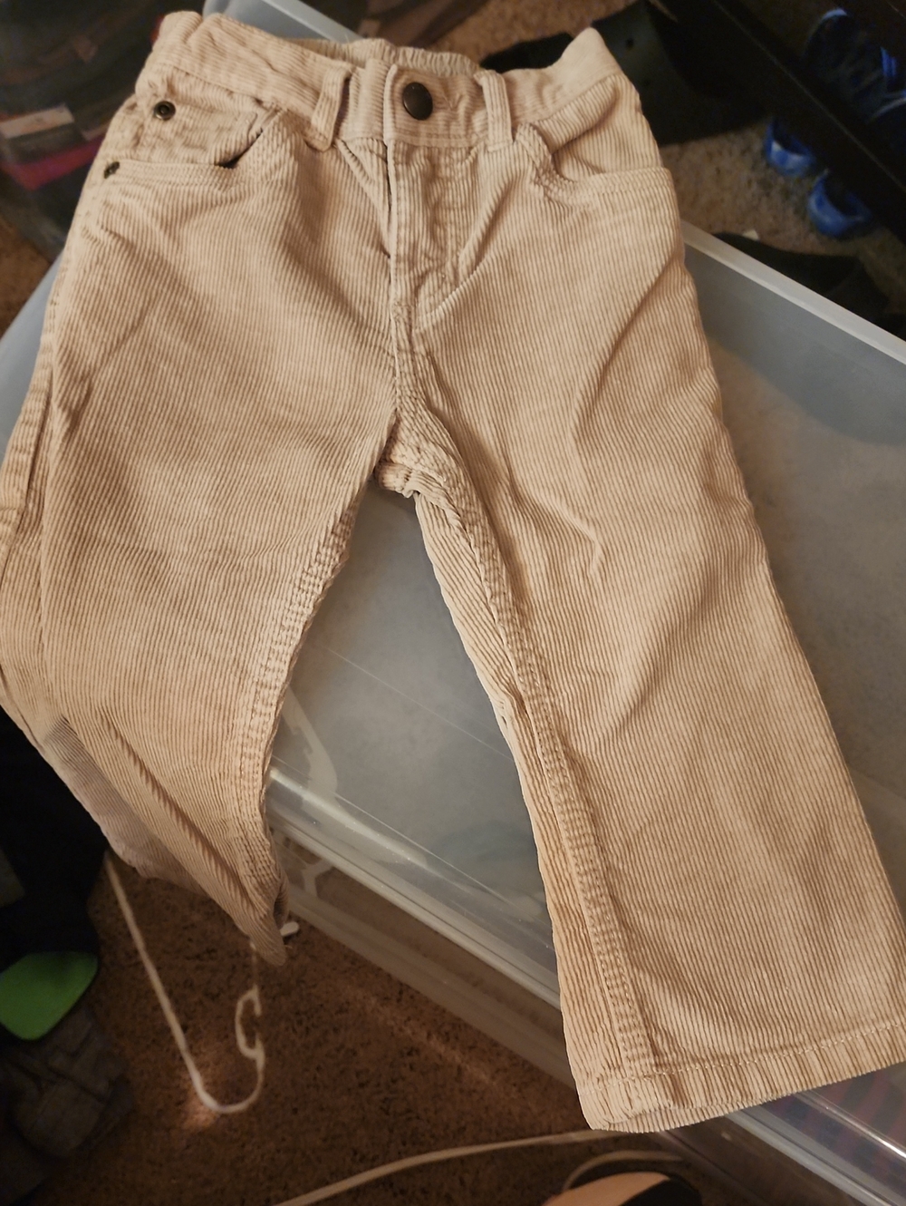 18-24 Months Cherokee Beige Corduroy Kids Pants